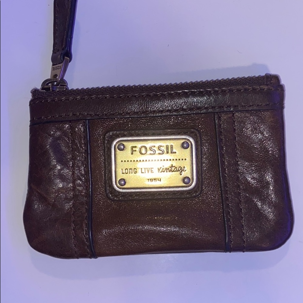 Fossil long live vintage brown leather wallet